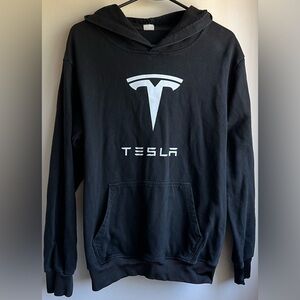 Tesla Black Casual Sweater with Minimalist Design